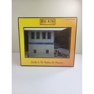 MTH RAILKING O SWITCH TOWER  30-9011 GREY with BLUE Trim NEW